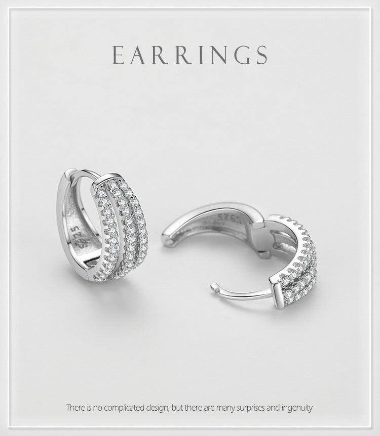 S925 Silver Frosty Style Earrings Female