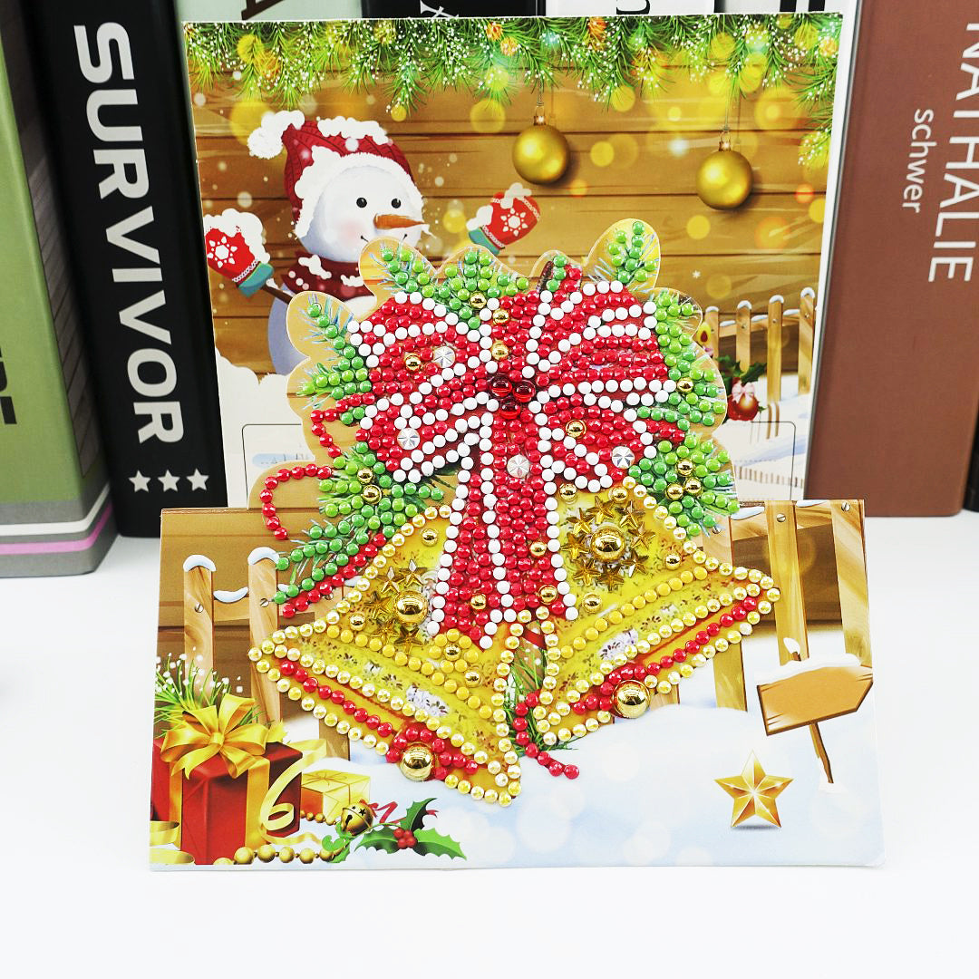 Cartes de vœux avec peinture diamant 5D, bricolage de noël, cartes postales d'anniversaire, dessin animé, Festival pour enfants, cartes de vœux brodées, cadeaux