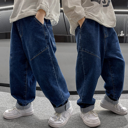 Jeans d'automne pour garçons, vêtements pour enfants, beaux pantalons décontractés pour printemps et automne