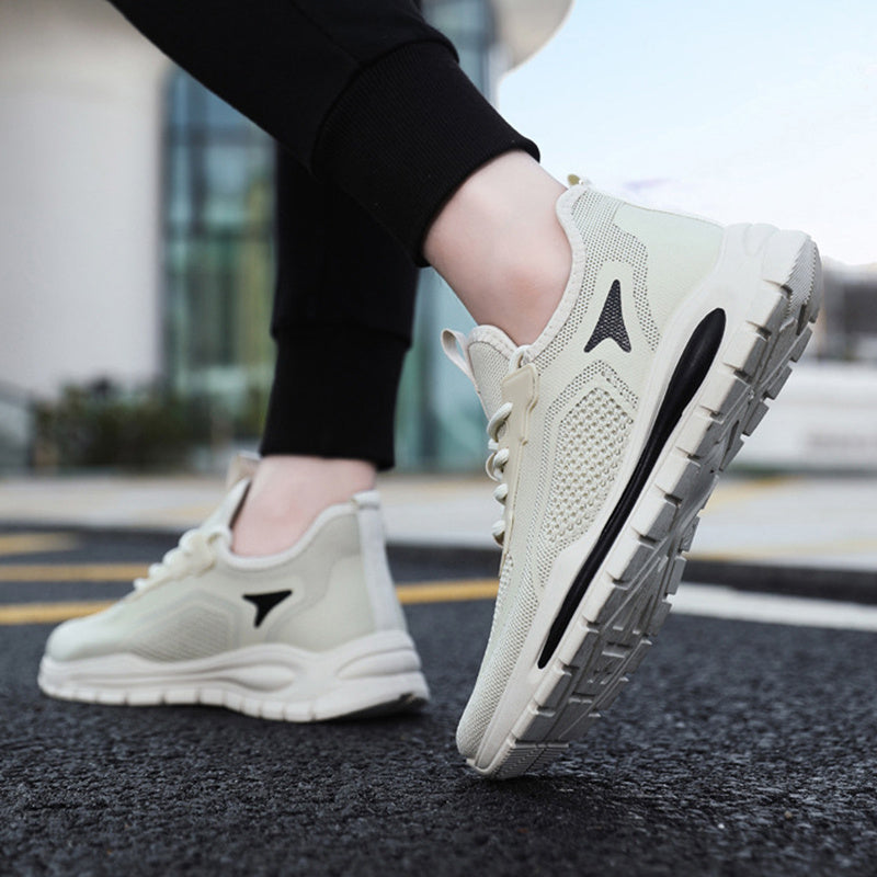 Zapatos de malla para hombre, zapatillas de deporte transpirables ligeras de punto con mosca a la moda, calzado deportivo informal