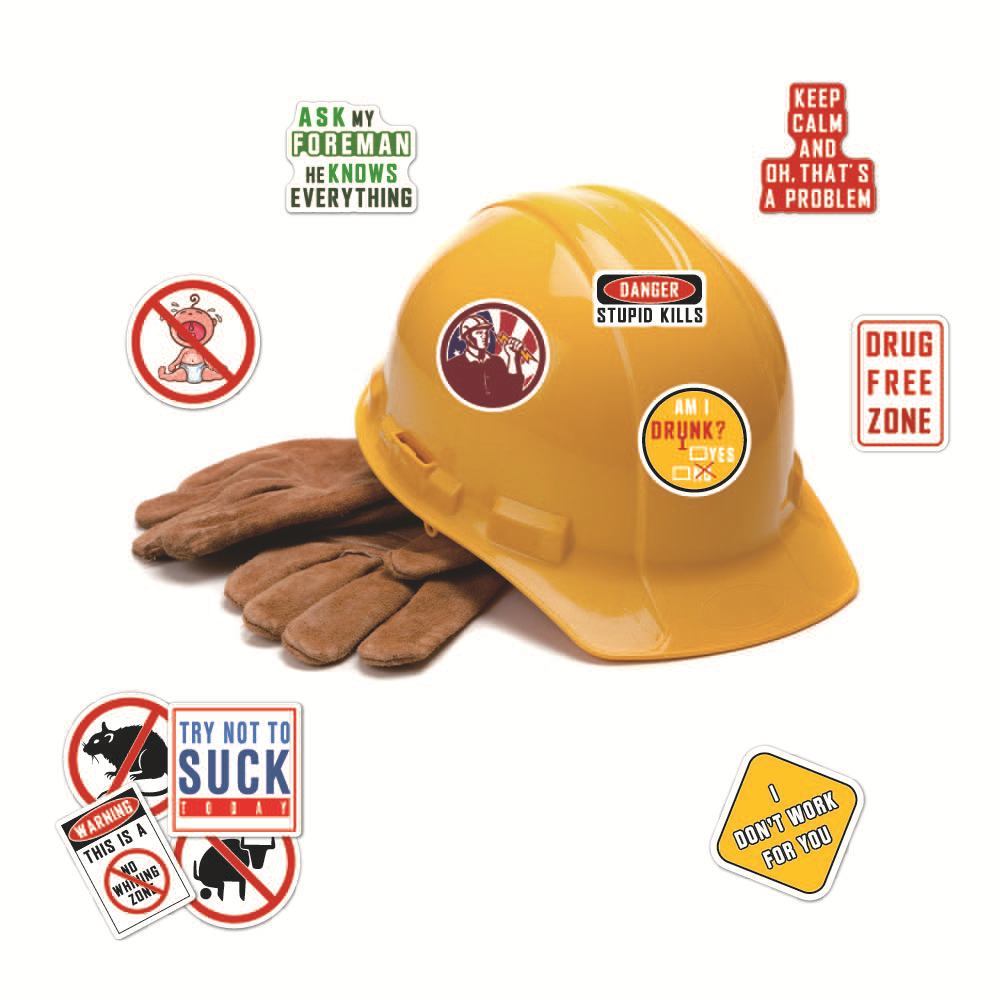 Avertissement 50 autocollants imperméables personnalisés pour casque de moto, skateboard, bagages