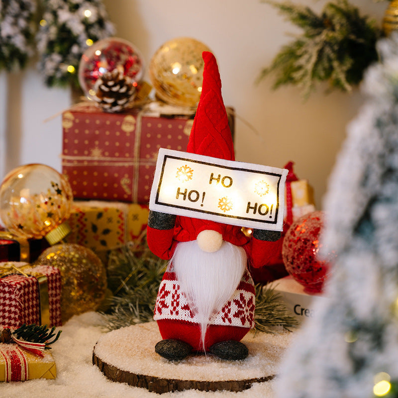 Poupée décorative sans visage en tissu de noël, ornement, décorations de noël