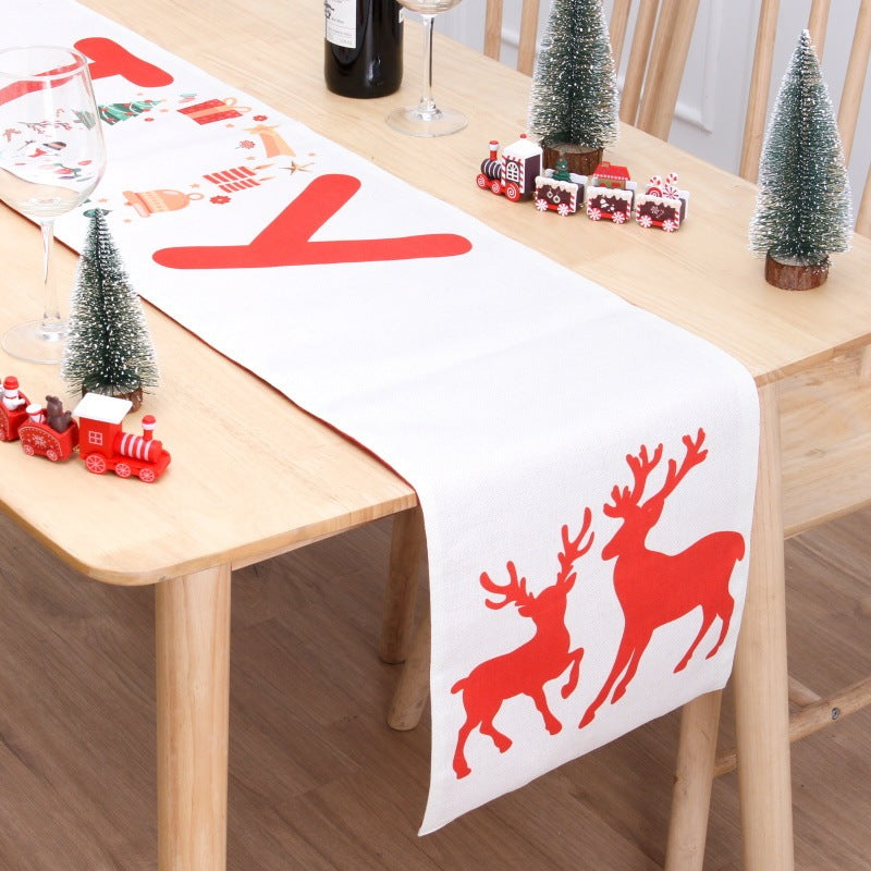 Estera de tabla del muñeco de nieve de la impresión doble de la bandera de la tabla de Navidad