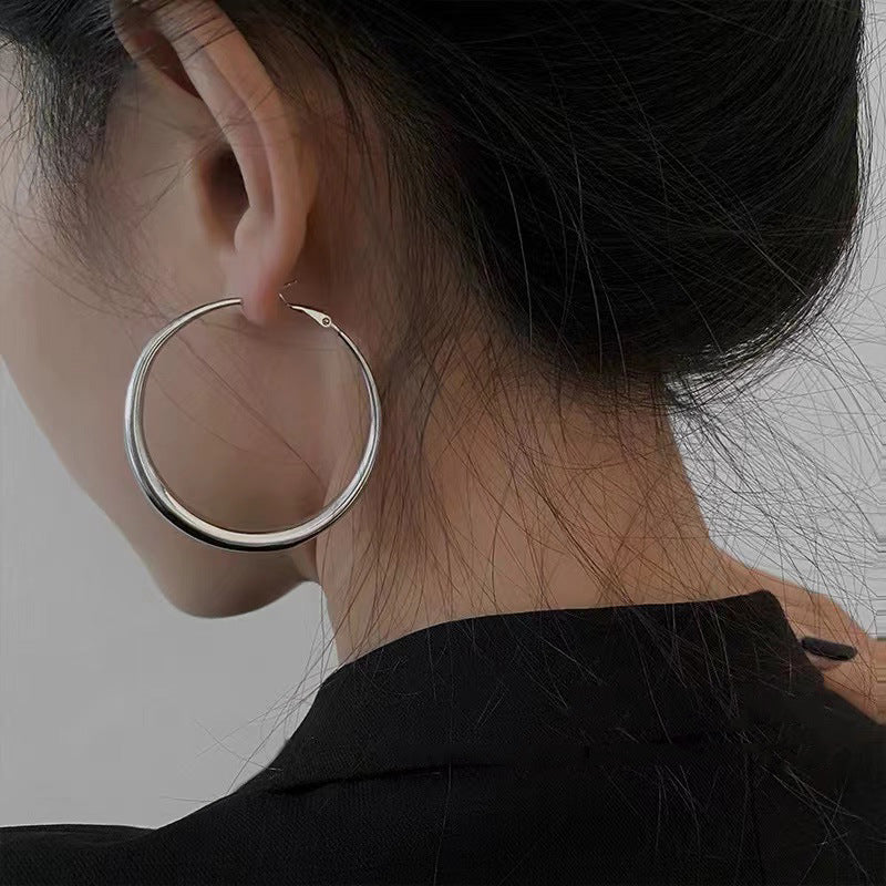 Mode Ins Simple Femme Grand Cercle Boucles D'oreilles