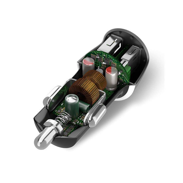 Chargeur de voiture en alliage d'aluminium Pd à double port de type C