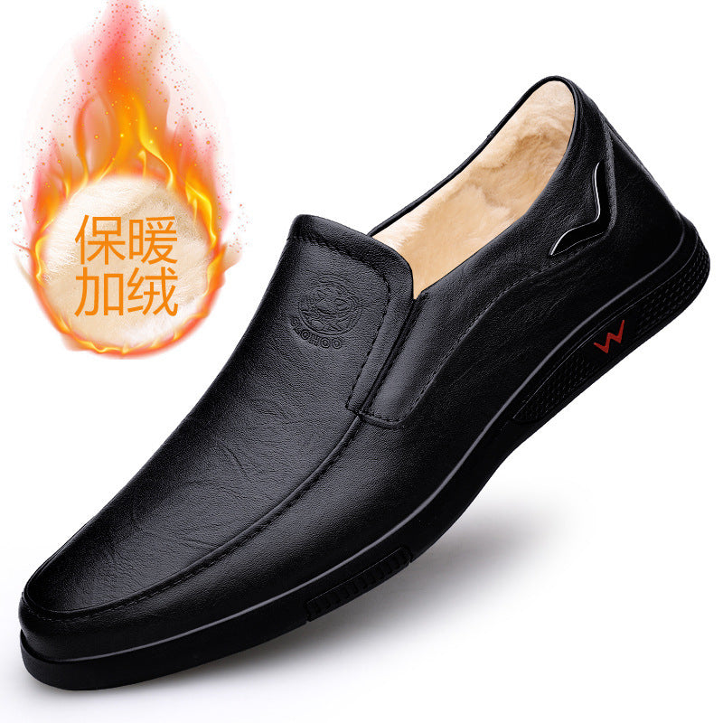Chaussures en cuir décontractées d'affaires pour hommes en peau de vache, respirantes et confortables