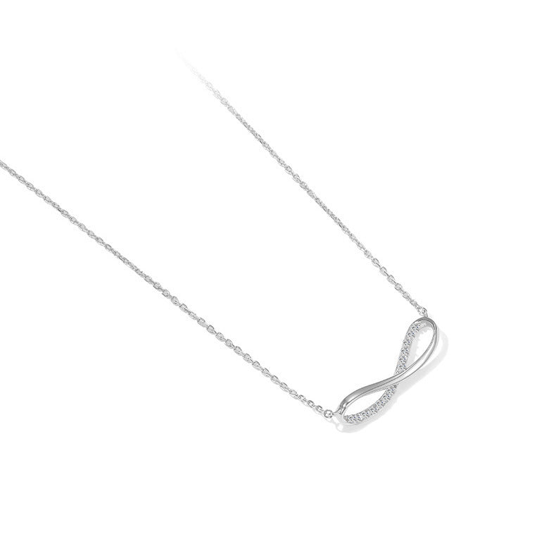 Collier d'été en argent 925 avec 8 mots, amour infini, bijoux pour femmes