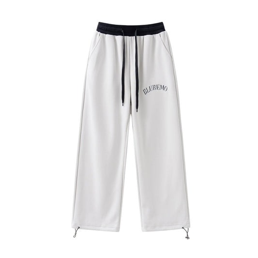American Street Simple Letter Embroidery Casual Straight Trousers