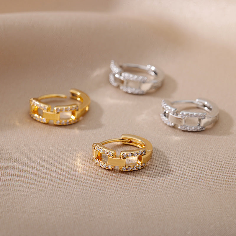 C- Shaped Earclip Earrings Female Temperament Earrings Ins Style Heart-shaped Earrings