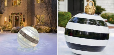 Boules de noël décorations d'arbre de noël, jouets gonflables d'ambiance extérieure pour la maison, boule cadeau de noël