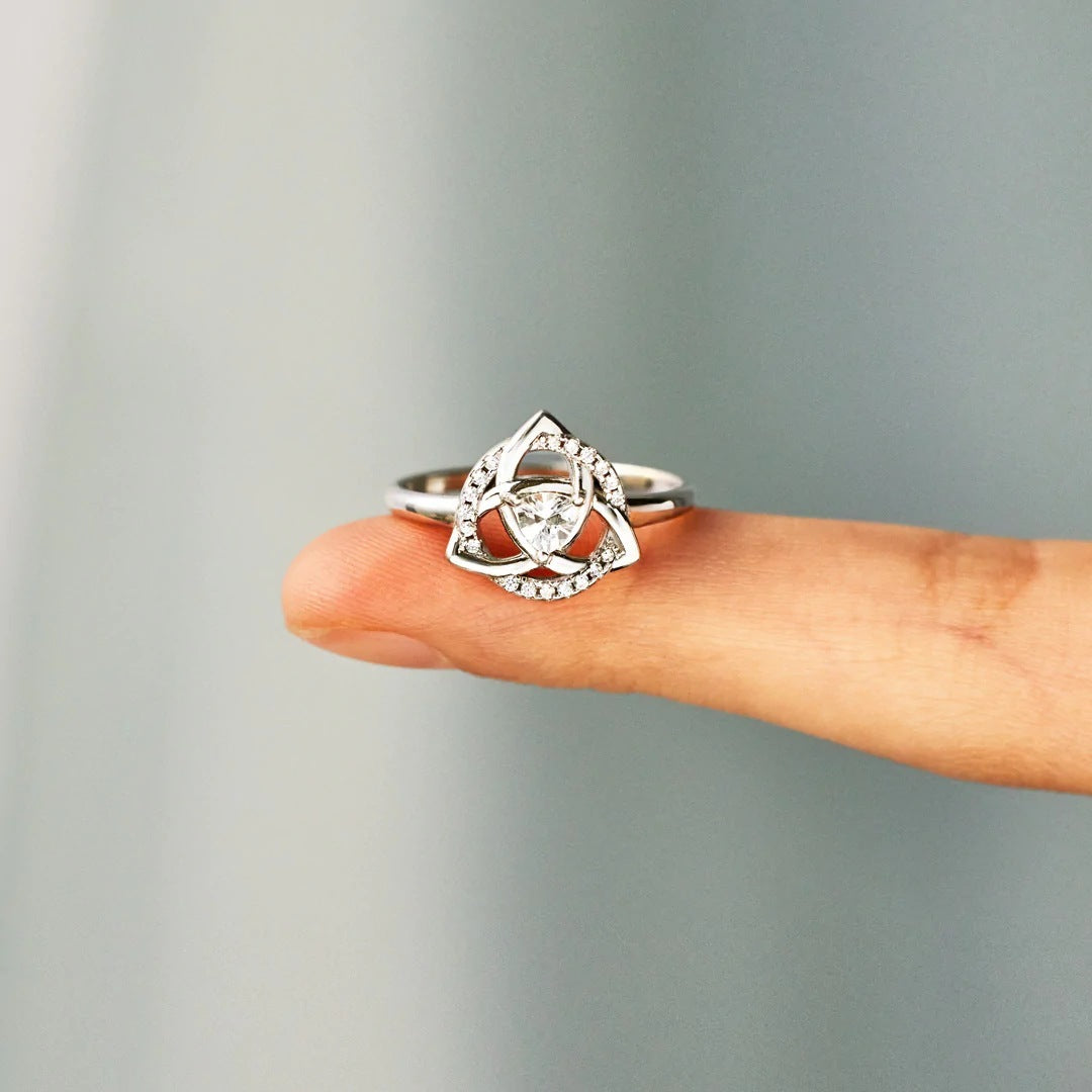 Bague Zircon Femme Géométrique Simple Mode